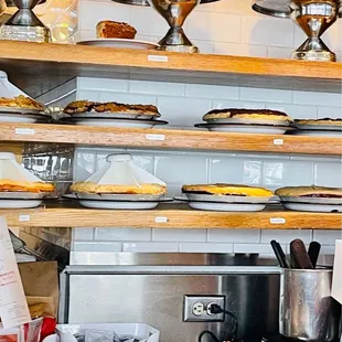 Well stocked bar of desserts