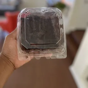 Chocolate cake with Chocolate frosting.   I was disappointed in the size of the slice.  Tends to be different every time.    07-07-2022