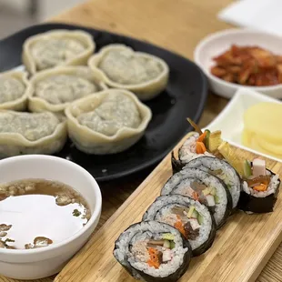 Tuna Kimbap and Steamed Dumplings