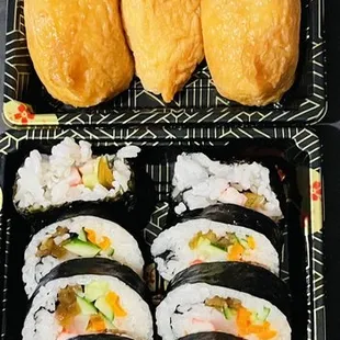 Yubuchobap (fried tofu skin bap); Tuna Kimbap--delish!