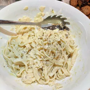 Fettucine alfredo with our homemade pasta.