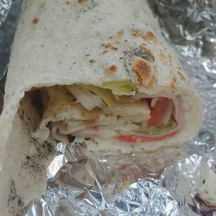 Italian wrap was delish! This is only half, it was huge.