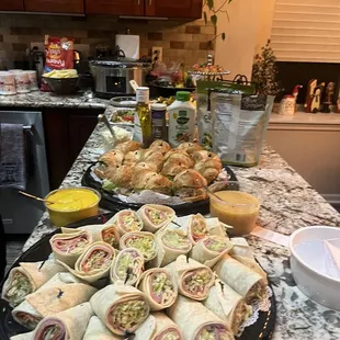 Sandwich bar, amazing chicken salad.