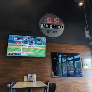 a baseball game on tv