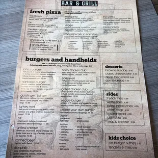 the menu