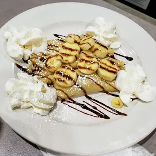 Banana Nutella Crepe at Jonny Cakes Café