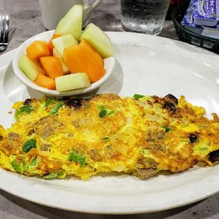 Thanksgiving Omelet (Turkey Sausage, Peppers, Onions and Dried Cranberries) at Jonny Cakes Café
