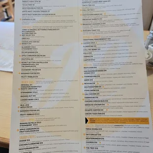 menu
