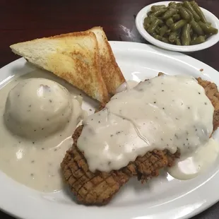 Chicken fried steak. So tender and delicious! And the Texas toast is on point.