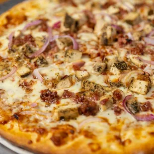 BBQ Chicken Pizza, a summer special that was so good we kept it all year round