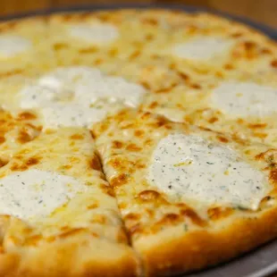 Our beautiful White pizza with seasoned ricotta.