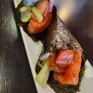 Spicy Blue Fin hand roll