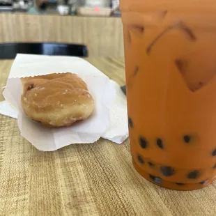 Glaze twist and thai tea boba