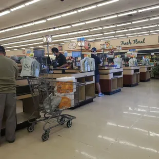 Checkout lines are short!