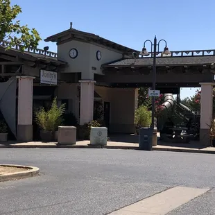 the entrance to the restaurant