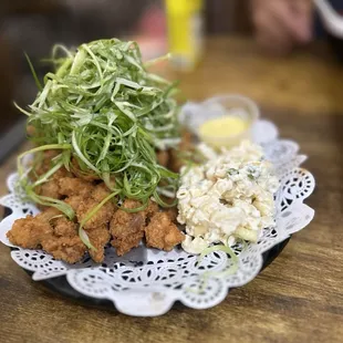 Popcorn Chicken with Green Onion $19.99  Light batter, crispy, and with pair so well with the honey mustard sauce.