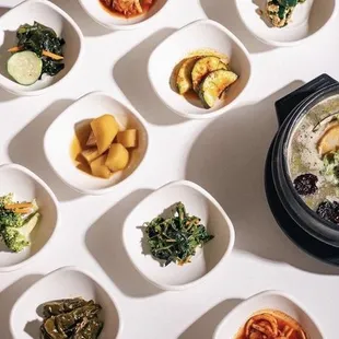 a variety of food in bowls