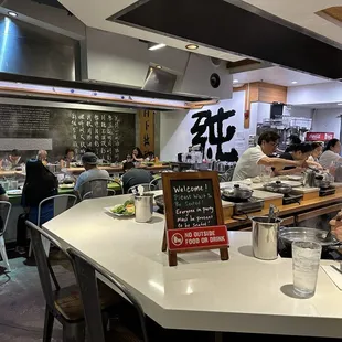interior, sushi and sashimi
