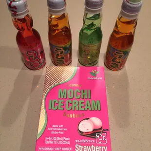 three bottles of ice cream