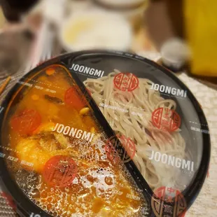 big portion of Jja jang + seafood noodle soup,jam bbong