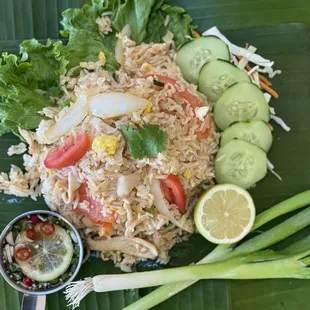 Thai fried rice with chicken