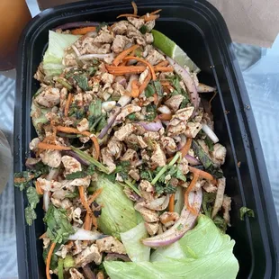 Pork larb salad