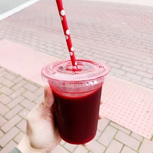 Beet, carrot, and ginger juice! So good!