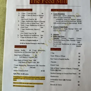 the menu