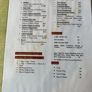 menu