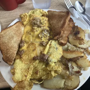 Double cheeseburger omelette