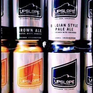 a variety of cans of beer