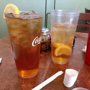 Tea had no flavor until we added lemon. Even second glass, although darker, was weak.