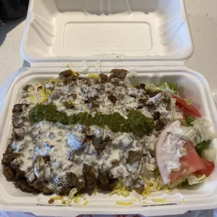 2. Lamb Over Rice with Salad