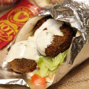Falafel on pita