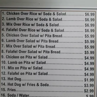 menu