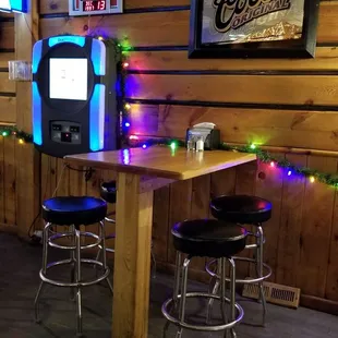 a bar with neon lights