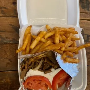 a sandwich and french fries