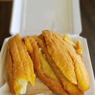 a fish and chips sandwich