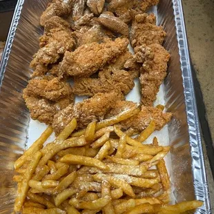 chicken wings and fried chicken, food