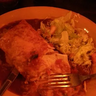 Bean burrito enchilada style