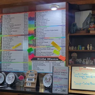 Menu - order at counter.