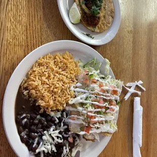 Taquitos dinner with beef taco