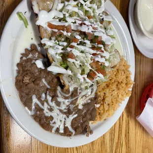 Taquitos rice and beans.