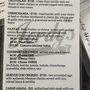 LUNCH MENU