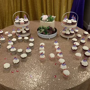 Succulent cake. Cupcakes from Jordyn as well. Cake and cupcake toppers from Instagram @itsjust.katrina / @P6KrewKreations