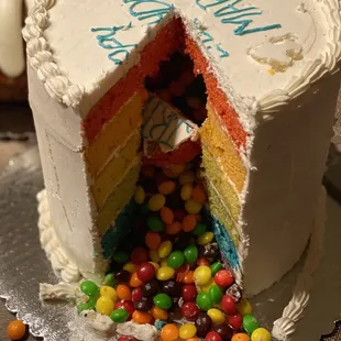 the inside of a cake