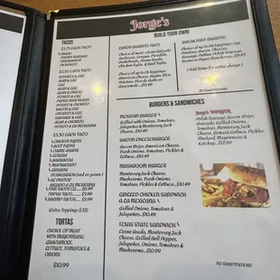 the menu