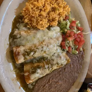 Spicy green enchiladas