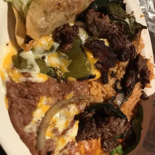 a plate of mexican food