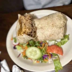 Beef burrito w/ salad